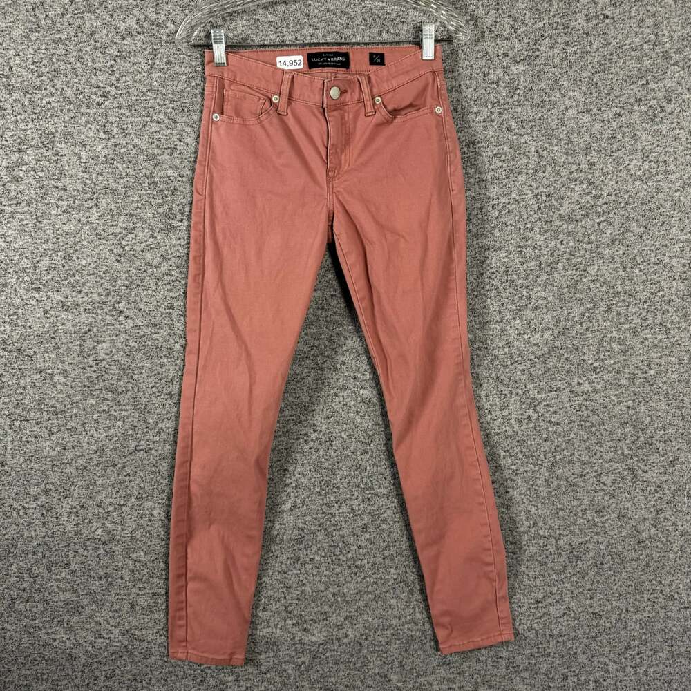 Lucky Brand Women's Size 0/25 Pink Cotton Blend Ava Legging Jeans